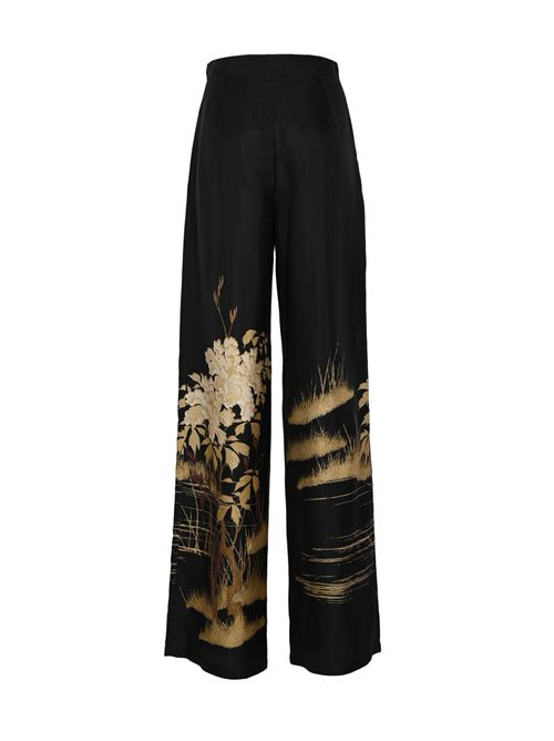 Pantalone fluido MSEMAPPA in twill di seta stampata MAX MARA STUDIO | 2616131034600003